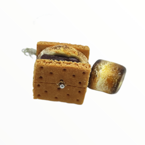 Kολιέ S'mores Marshmallow (S'mores Marshmallow necklace),χειροποίητα κοσμήματα Mimitopia - γυναικεία, πηλός, χειροποίητα, μινιατούρες φιγούρες - 2