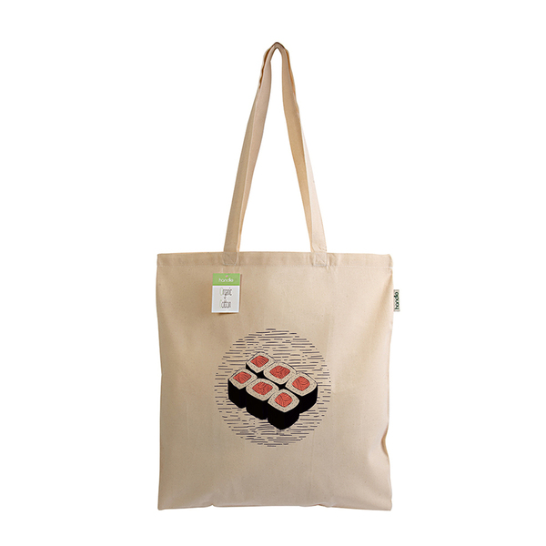 Tote Bag Sushi Organic Cotton - ύφασμα, ώμου, tote, πάνινες τσάντες