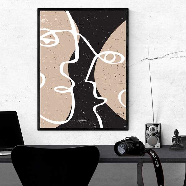 13x18cm abstract artpritnt |Skiamahia | με λευκό ή μαύρο ή ξύλινο κάδρο - ιδιαίτερο, πίνακες & κάδρα - 2
