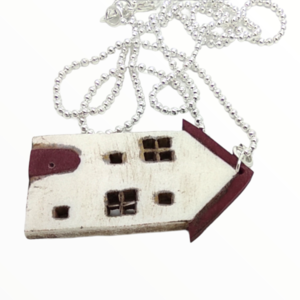 Kολιέ σπιτάκι (house necklace),χειροποίητα κοσμήματα μινιατούρες απο πολυμερικό πηλό Mimitopia - γυναικεία, πηλός, χειροποίητα, μινιατούρες φιγούρες - 2
