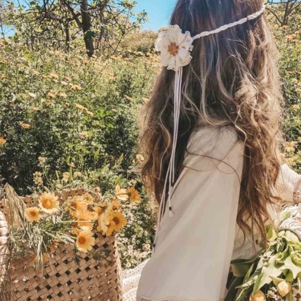 Agate flower headpiece - αχάτης, είδη γάμου, boho, κορδέλες μαλλιών - 3