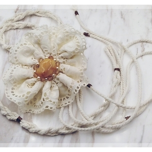 Agate flower headpiece - αχάτης, είδη γάμου, boho, κορδέλες μαλλιών - 4