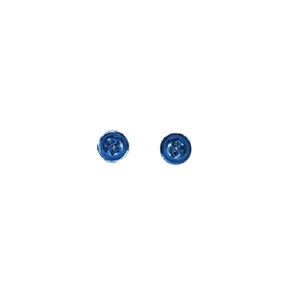 Σκουλαρίκια μικρά, μπλε χρώματος από στοιχείο κυκλικό σιδερένιο σχήμα κουδουνιού - καρφωτά, μικρά, μπρούντζος, φθηνά - 3