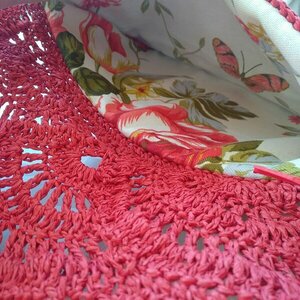 Chilly clutch/ Πλεκτή ψάθινη τσάντα φάκελος σε κόκκινο της πάπρικας - νήμα, φάκελοι, χειρός, πλεκτές τσάντες, ψάθινα, μικρές - 2