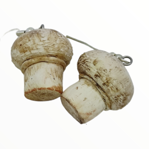Σκουλαρίκια Λευκά μανιτάρια Ganoderma Lucidum ,χειροποίητα κοσμήματα απομίμησης μανιταριών και φαγητού απο πολυμερικό πηλό Mimitopia - πηλός, χειροποίητα, φρούτα, φαγητό - 5