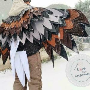 Halloween Γεράκι κάπα φτερών χειροποίητη διαμέτρου 120cm - φτερό, παιχνίδια, γενέθλια - 4