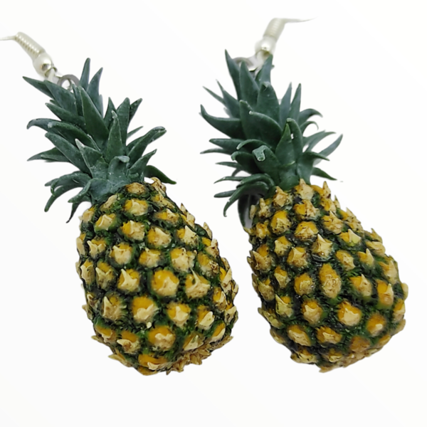 Σκουλαρίκια Ανανά (Pineapple earrings) ,χειροποίητα κοσμήματα φρούτων και απομίμησης φαγητού από πολυμερικό πηλό Mimitopia - πηλός, χειροποίητα, φρούτα, φαγητό