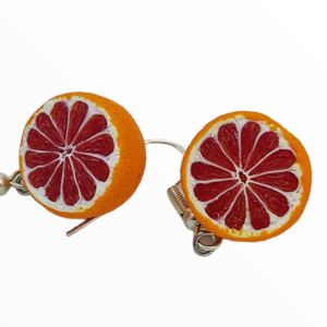 Σκουλαρίκια Σαγκουίνι (Blood Orange earrings),Σκουλαρίκια φρούτων ,χειροποίητα κοσμήματα πολυμερικού πηλού Mimitopia - πηλός, χειροποίητα, φρούτα, φαγητό