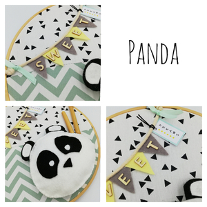 Τελάρο-Καδράκι Panda 2 - τσόχα, τελάρα κεντήματος, προσωποποιημένα - 2