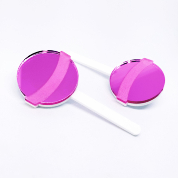 Σκουλαρίκια από Plexiglass καθρέπτης lollipop - μακριά, καρφωτά, plexi glass, ατσάλι, μεγάλα