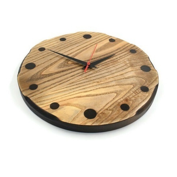 Χειροποίητο ξύλινο ρολόι τοίχου The Rustic από δεσποτάκι διαμέτρου 30 cm - ξύλο, δώρο, τοίχου, δώρα γάμου, ξύλινα διακοσμητικά τοίχου - 2