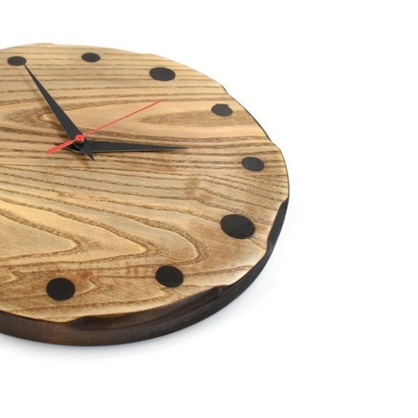 Χειροποίητο ξύλινο ρολόι τοίχου The Rustic από δεσποτάκι διαμέτρου 30 cm - ξύλο, δώρο, τοίχου, δώρα γάμου, ξύλινα διακοσμητικά τοίχου - 4