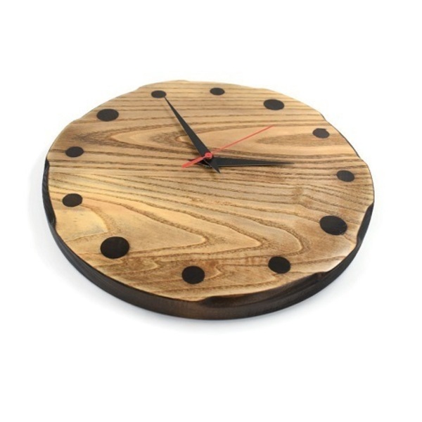 Χειροποίητο ξύλινο ρολόι τοίχου The Rustic από δεσποτάκι διαμέτρου 30 cm - ξύλο, δώρο, τοίχου, δώρα γάμου, ξύλινα διακοσμητικά τοίχου - 5