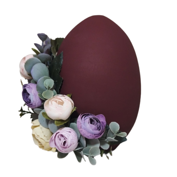 Κεραμικό πασχαλινό αυγό medium - μπορντό - διακοσμητικά, πασχαλινά αυγά διακοσμητικά, για ενήλικες, πασχαλινή διακόσμηση, πασχαλινά δώρα - 3