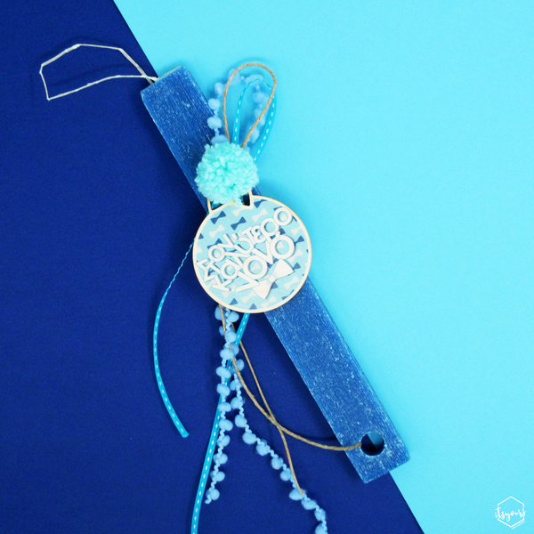 Λαμπάδα αρωματική σε μπλε ηλεκτρίκ χρώμα για τον Νονό|Πασχαλινά Δώρα - λαμπάδες, δώρο για νονό, για ενήλικες, πασχαλινά δώρα - 4