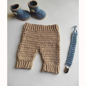 Βρεφικό βαμβακερό παντελόνι - κορίτσι, αγόρι, 0-3 μηνών, βρεφικά ρούχα - 3