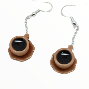 Σκουλαρίκια κόκκινες κούπες με καφέ (coffee earrings),κοσμήματα απομίμησης φαγητού,χειροποίητα κοσμήματα πολυμερικού πηλού από τη Mimitopia - γυαλί, γυναικεία, πηλός, καθημερινό - 5