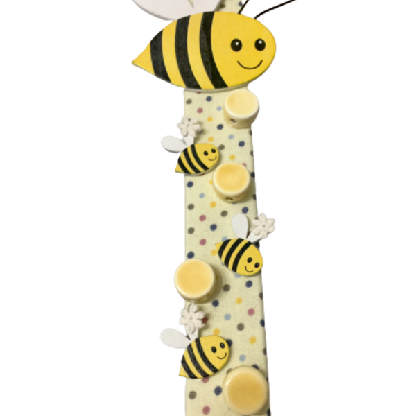 Λαμπάδα με ξύλινες μελισσούλες - λαμπάδες, για παιδιά, ζωάκια - 4