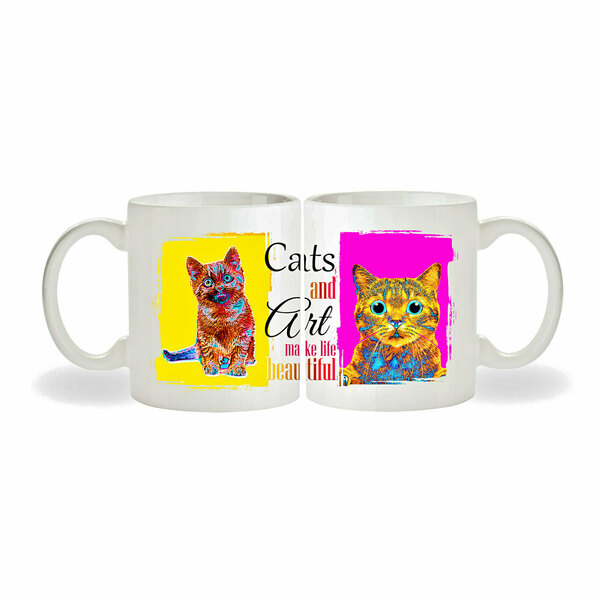 Ποπ Αρτ Κούπα Γάτα | Ιδανικό δώρο σε όσους αγαπούν τις γάτες και την τέχνη - πορσελάνη, κούπες & φλυτζάνια