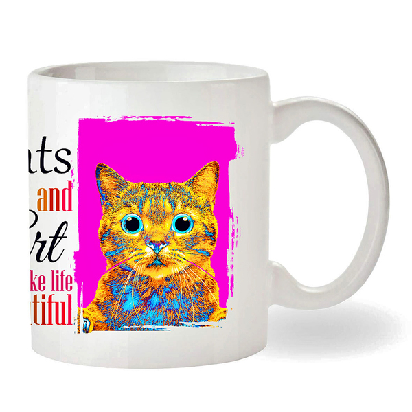 Ποπ Αρτ Κούπα Γάτα | Ιδανικό δώρο σε όσους αγαπούν τις γάτες και την τέχνη - πορσελάνη, κούπες & φλυτζάνια - 3