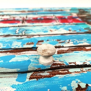 "Lighthouse on wooden door". Ζωγραφική με ακρυλικά σε καμβά. - πίνακες & κάδρα, ακρυλικό, abstract, πίνακες ζωγραφικής - 2