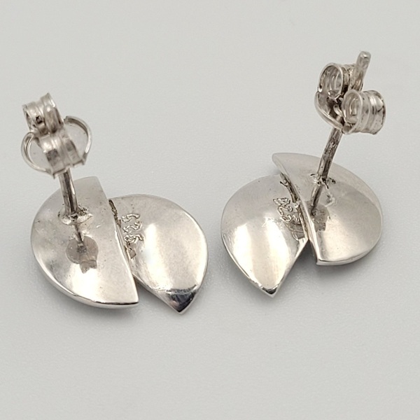 Διπλά μισοφέγγαρα σκουλαρίκια από ασήμι 925 - ασήμι, φεγγάρι, γεωμετρικά σχέδια, καρφωτά, μικρά - 5