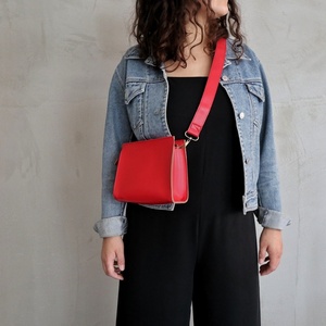 Τσαντάκι Μέσης, Κόκκινο - clutch, all day, δερματίνη, μικρές - 4