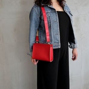 Τσαντάκι Μέσης, Κόκκινο - clutch, all day, δερματίνη, μικρές - 5