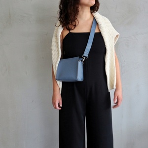 Τσαντάκι Μέσης, Γαλάζιο - clutch, all day, δερματίνη, μικρές - 5