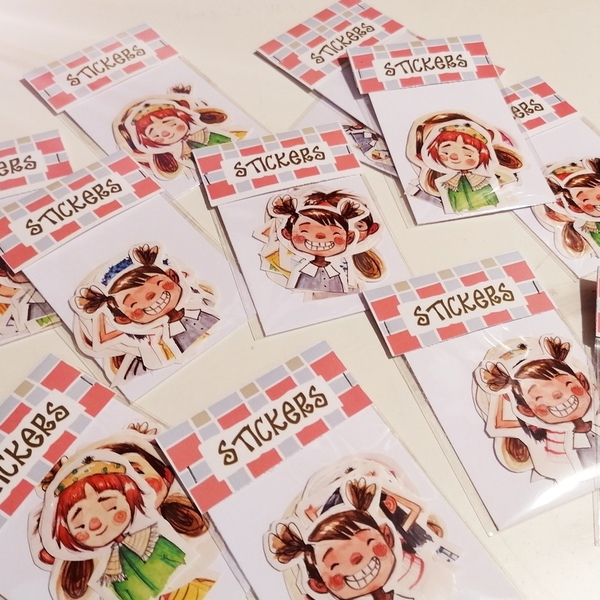 Stickers pack 3- SPECIAL OFFER - 3 packs of Illustrated stickers - 30 τμχ. - αυτοκόλλητα, για παιδιά, αξεσουάρ γραφείου - 3
