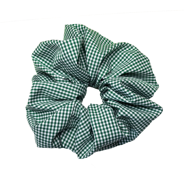 Χειροποίητο Scrunchie "The one with the green plaid scrunchie" - βαμβάκι, χειροποίητα, λαστιχάκια μαλλιών