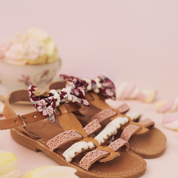 Primrose Baby Sandals - φιόγκος, pom pom, σανδάλια - 4