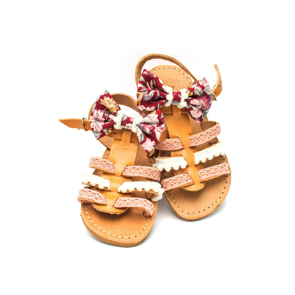 Primrose Baby Sandals - σανδάλια, φιόγκος, pom pom