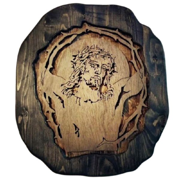 Ξυλόγλυπτη εικόνα του Χριστού σε σκούρα απόχρωση βερνικιού-Αντίγραφο - πίνακες & κάδρα, διακοσμητικά, για ενήλικες, προσωποποιημένα