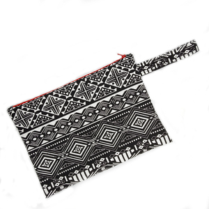 Pouch Black Tribal large 32cm x Υ 23cm - ύφασμα, καλλυντικών, ταξιδίου, μικρές, φθηνές