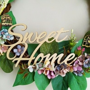 Χειροποίητο στεφάνι 30cm "sweet home" - στεφάνια, λουλούδια, homedecor - 3