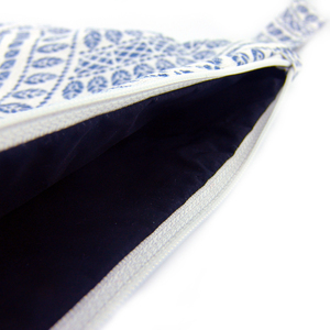 Pouch Blue Ethnic large 32cm x Υ 23cm - ύφασμα, καλλυντικών, ταξιδίου, μικρές, φθηνές - 2