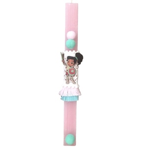 Αρωματική ροζ λαμπάδα με ξύλινο διακοσμητικό πριγκίπισσα ιππότης 32 εκ. - κορίτσι, λαμπάδες, για παιδιά, πριγκίπισσες, ήρωες κινουμένων σχεδίων
