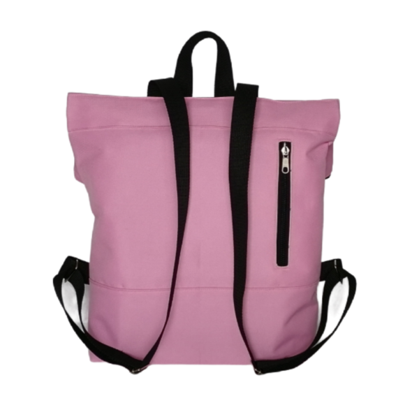 Noemi backpack in baby pink (τσάντα πλάτης) - ύφασμα, πλάτης, all day - 2
