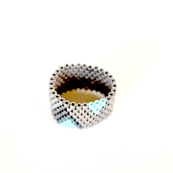Χειροποίητο δαχτυλίδι με χάντρες Miyuki delica - γυναικεία, χάντρες, miyuki delica, σταθερά, μεγάλα - 2