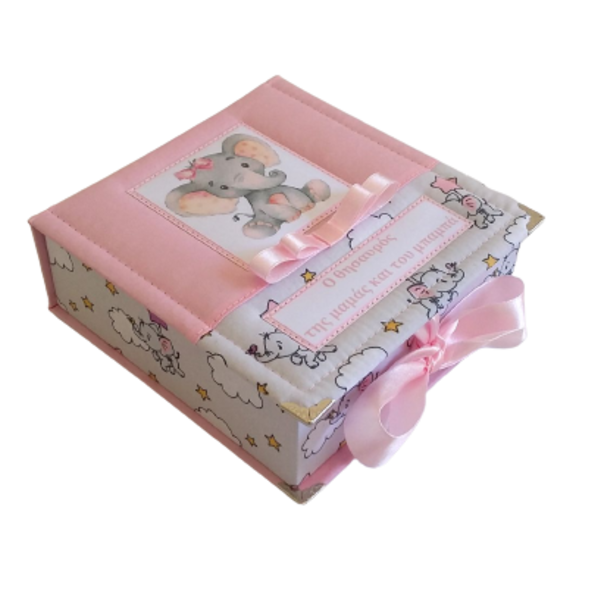 Κουτί για αναμνηστικά του μωρού με ελεφαντάκι - κορίτσι, αναμνηστικά