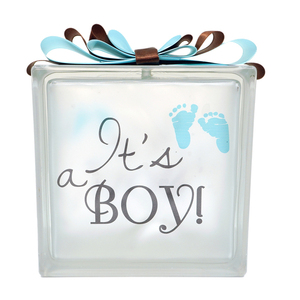 Υαλότουβλο Φωτιζόμενο its a boy! - αγόρι, βρεφικά, αγορίστικο, δωμάτιο παιδιών, παιδικά φωτιστικά