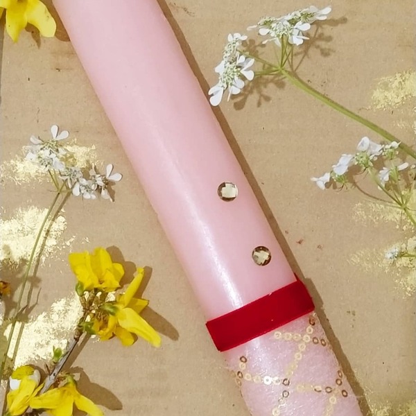 Πασχαλινή Λαμπάδα Αρωματική Glam Ροζ - λαμπάδες, για ενήλικες, για μωρά