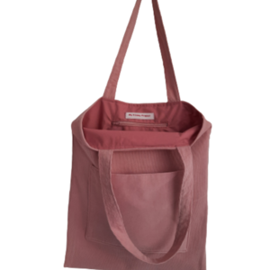 Υφασμάτινη tote τσάντα "ροζ κοτλέ" 42x32cm - ύφασμα, ώμου, all day, tote, πάνινες τσάντες