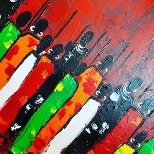 African warriors abstract. Πίνακας ζωγραφικής , καμβας τελαρωμένος σε διάσταση 70πλάτος,50ύψος - πίνακες & κάδρα, πίνακες ζωγραφικής