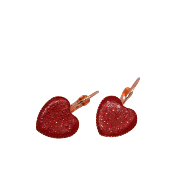 Σκουλαρίκια κόκκινες κρεμαστές καρδούλες - καρδιά, πηλός, μικρά, κρεμαστά, φθηνά
