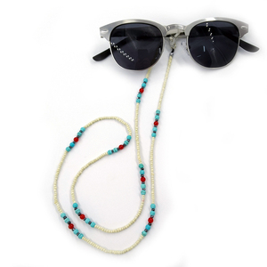 Αλυσίδα γυαλιών με γυάλινες χάντρες και ημιπολύτιμες πέτρες - αλυσίδες, κορδόνια γυαλιών - 4