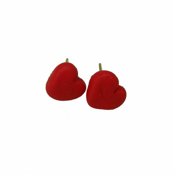 Καρδούλες σκουλαρίκια | μικρά σκουλαρίκια απο πηλό με ατσάλινη βάση - καρδιά, πηλός, καρφωτά, μικρά, φθηνά