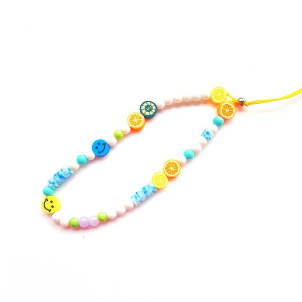 Πολύχρωμο λουράκι με φρουτάκια Phone bead strap with fruits - candy, λουράκια, φθηνά, προσωποποιημένα