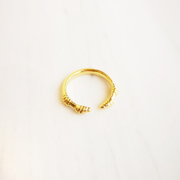 Επιχρυσωμένο δαχτυλίδι σε σχήμα bullet αυξομειουμενο - επιχρυσωμένα, ορείχαλκος, μικρά, αυξομειούμενα, φθηνά